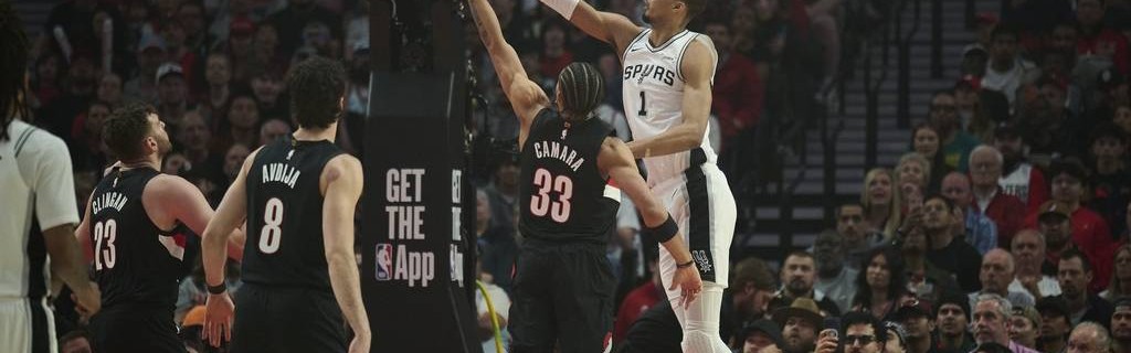 文班亚马27+11福克斯28+6+7 马刺战胜开拓者总分3-1